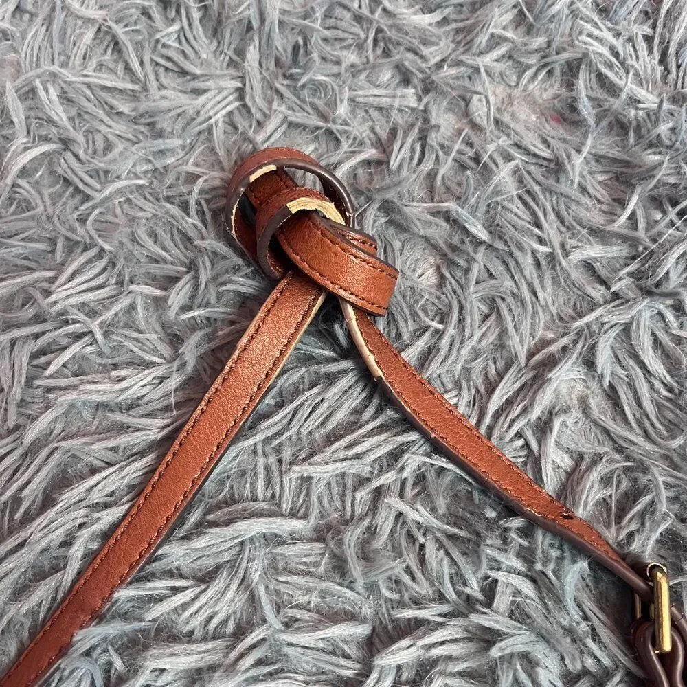 Fossil Leather Polka Dot Crossbody Bag